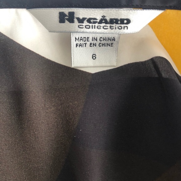 Bianca Nygard Sun Dress size 6 Petite yellow with orange & brown stripes lined - Picture 4 of 4